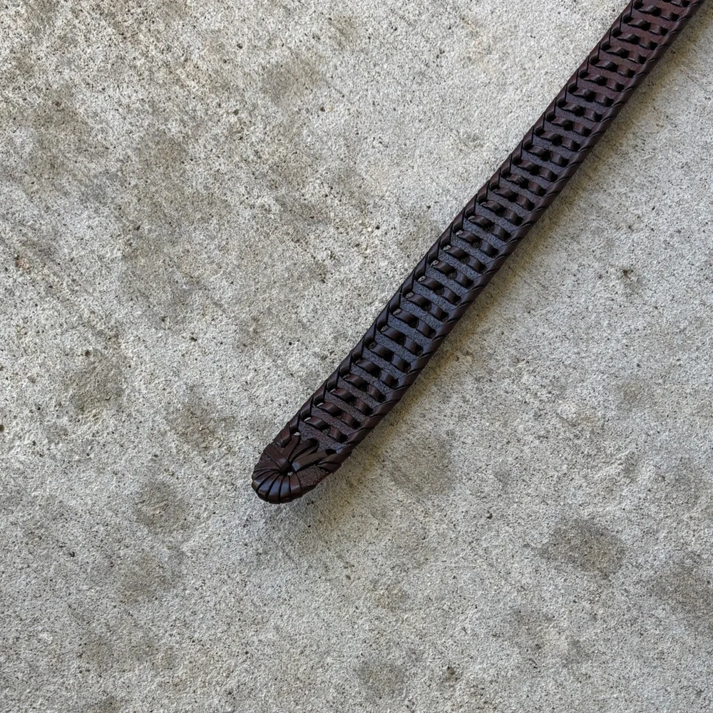 Fossil Men's Braided Leather Belt - Dark Brown